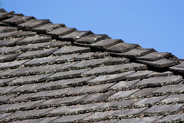 Old wooden roof stock photo