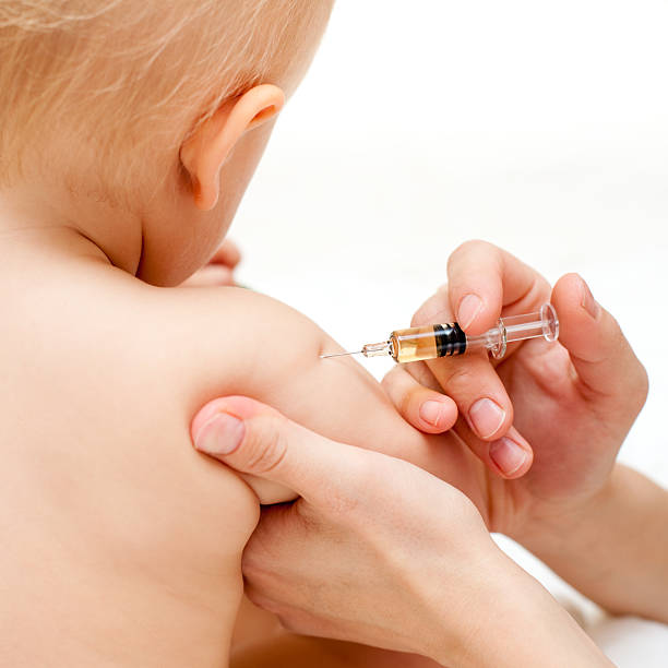 istock Little baby get an injection 93479640