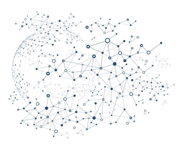 глобальная сеть - connection node computer network communication stock illustrations