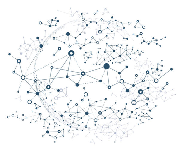 ilustrações de stock, clip art, desenhos animados e ícones de global network - social networking abstract community molecular structure