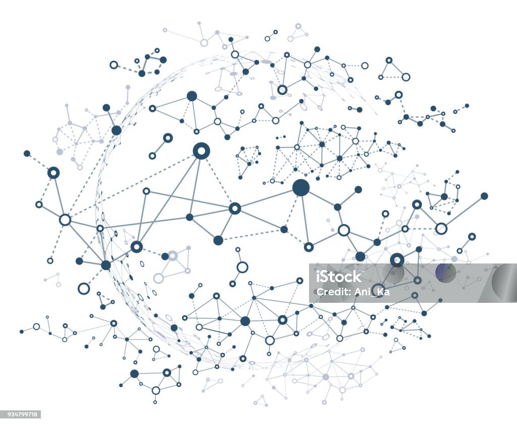 Global network Vector illustration of global network Node - Data stock vector