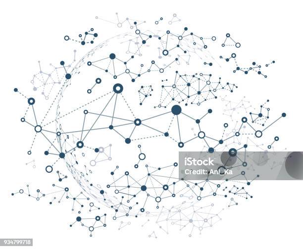 Global Network Stock Illustration - Download Image Now - Node - Data, Data, Support