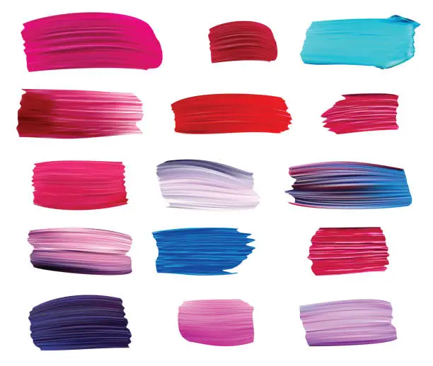 Vector illustration of Colorful vector paint brush strokes.