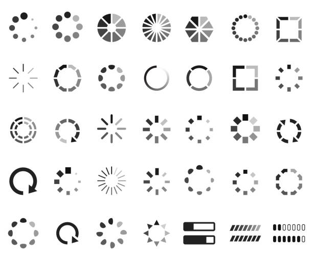 illustrations, cliparts, dessins animés et icônes de icône de chargement de la configuration - exchanging circle communication arrow sign
