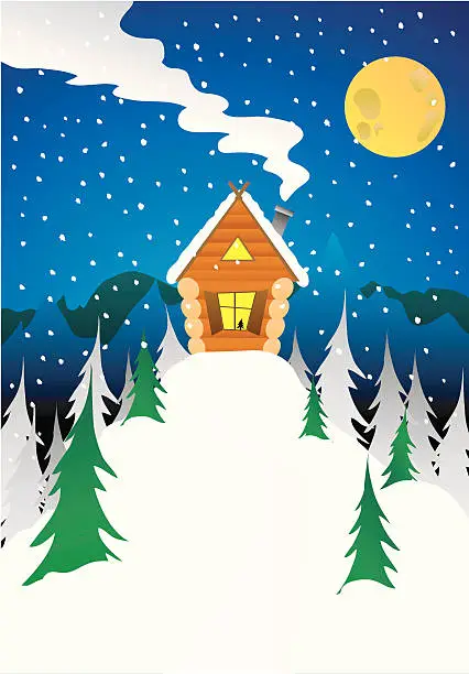 Vector illustration of Winter night
