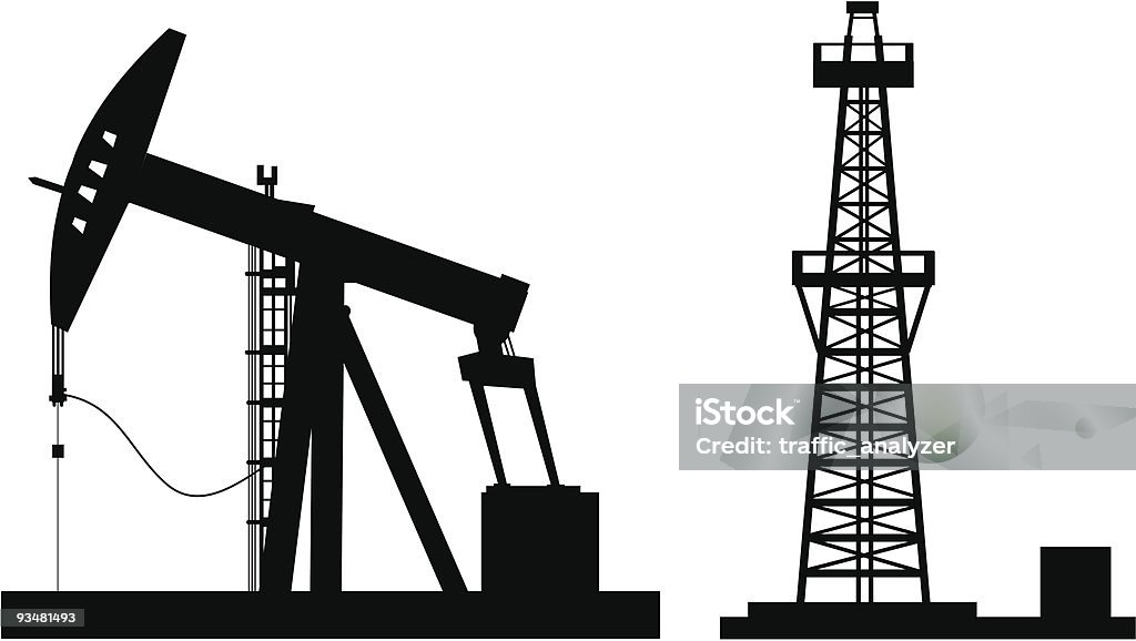 Bomba Petrolífera - Royalty-free Plataforma de alto-mar arte vetorial