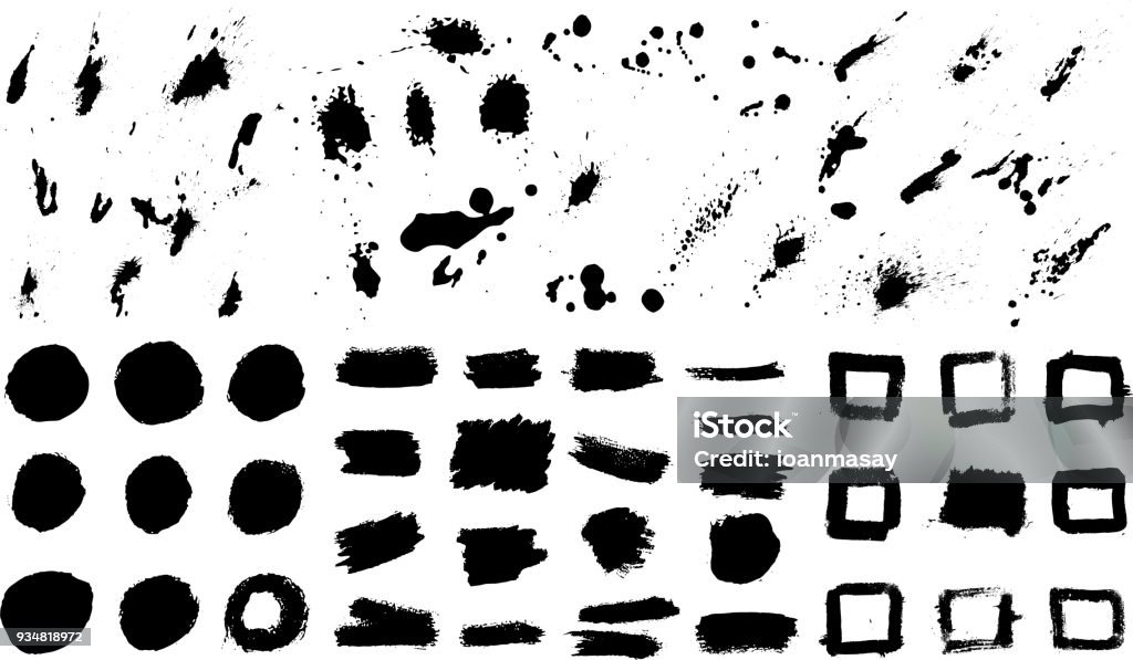 Big set of grunge stains. Design elements for poster, banner, card. Big set of grunge stains. Design elements for poster, banner, card. Vector illustration Paint stock vector