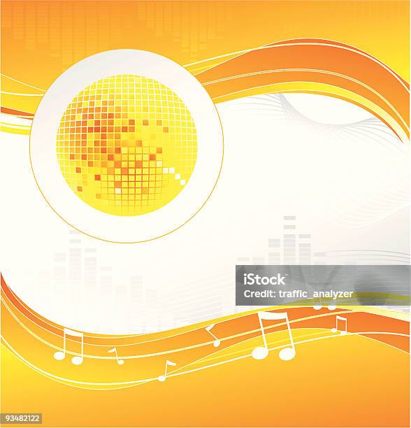 Ilustración de Música De Fondo Naranja y más Vectores Libres de Derechos de Abstracto - Abstracto, Acurrucado, Blanco - Color