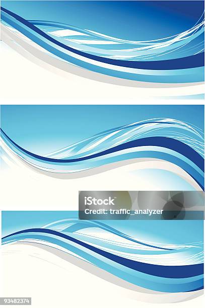 Ilustración de Conjunto De Banners Abstracto Azul y más Vectores Libres de Derechos de Abstracto - Abstracto, Acurrucado, Arte