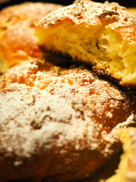 istock yeast buns baked and sprinkled with powdered sugar 934831674