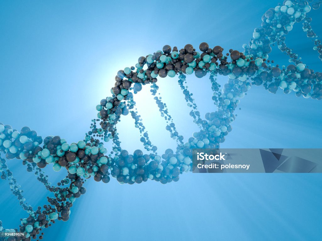 Cadena de ADN. Antecedentes científicos. Render 3D - Foto de stock de ADN libre de derechos