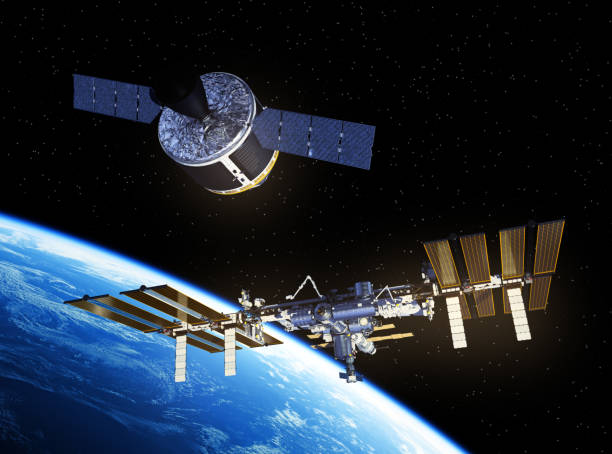 istock Cargo Spaceship Is Preparing To Dock With International Space Station 934847120