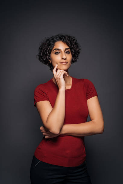 istock Introspective Muslim woman in studio 934850078