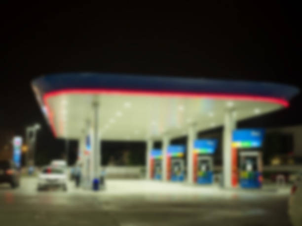 istock Blur gas station at night twilight. 934850330