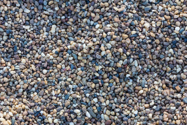 The gravel surface on the floor. stock photo