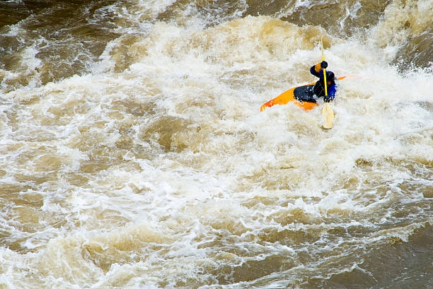 Kayak in Turbulent Waters stock photo