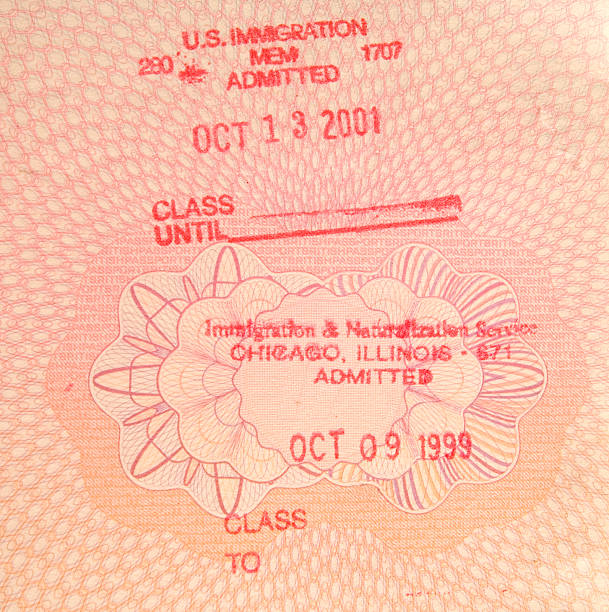 istock Passport entry stamps - USA 93487426