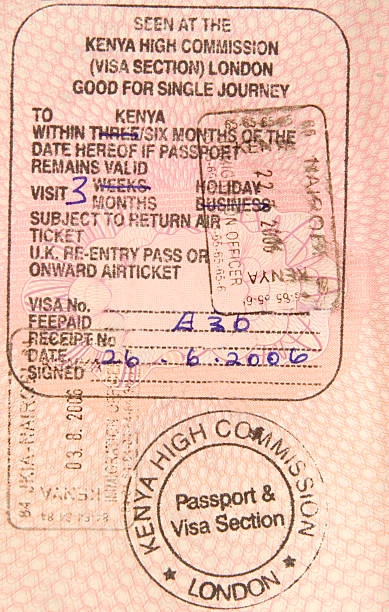 istock Kenya visa and passport stamps 93487488