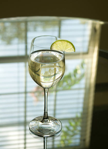 Lime Wine Glass stock photo