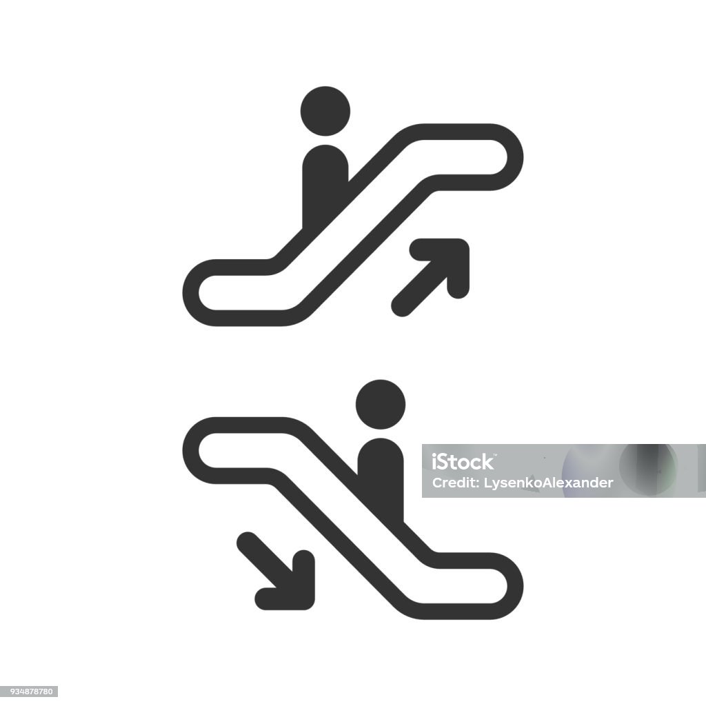 Escalator elevator icon. Vector illustration. Business concept escalator pictogram. Escalator stock vector