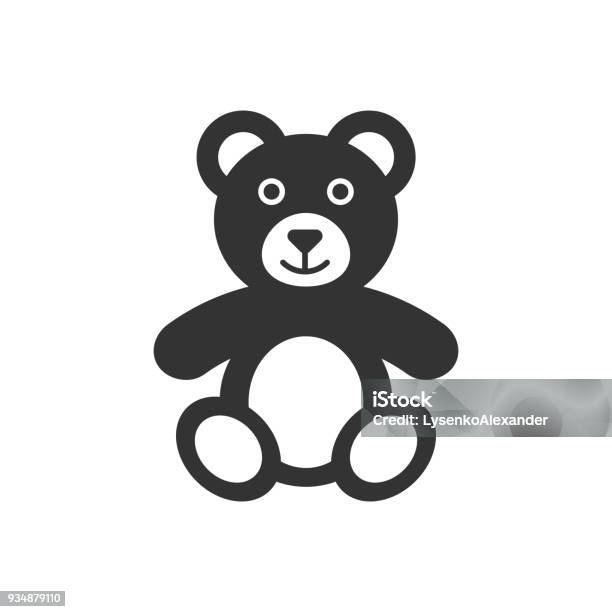 Teddy Bear Plush Toy Icon Vector Illustration Business Concept Bear Pictogram Stock Illustration - Download Image Now
