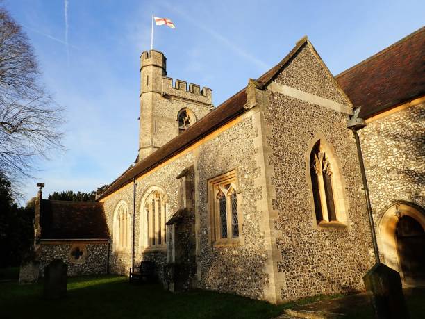 anglican parish church - built structure church flint stone imagens e fotografias de stock