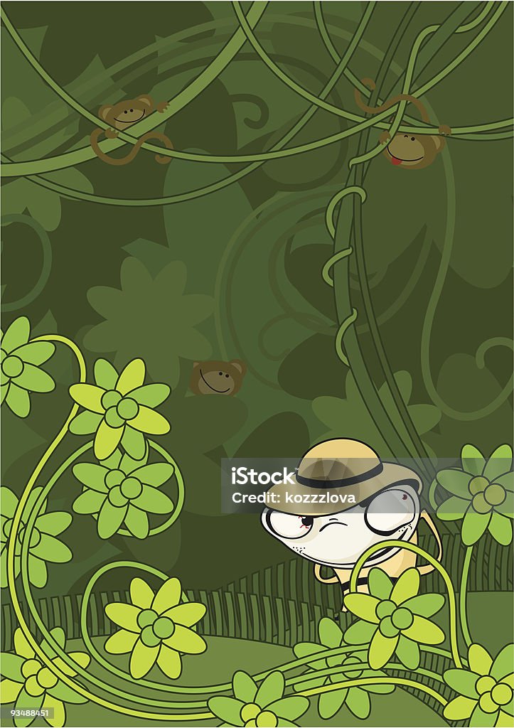 the hunter in jungle  Adult stock vector