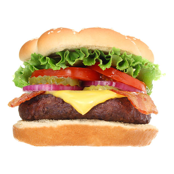 ベーコンチーズバーガー - bacon cheeseburger ストックフォトと画像