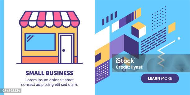 Small Business Banner Stock Illustration - Download Image Now - Store, Small Business, Illustration