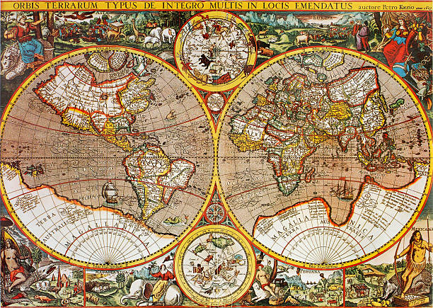 istock Antique 17th Century World Map by Petro Kaerio 93489613