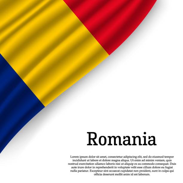 machając flagą rumunii - romania romanian culture romanian flag flag stock illustrations