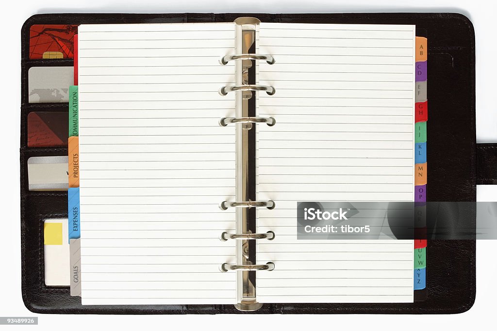 Personal Organizer with Credit Cards  Address Book Stock Photo