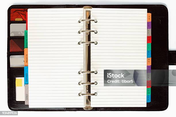 Personal Organizer With Credit Cards Stock Photo - Download Image Now - Address Book, Note Pad, Book
