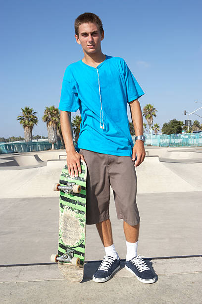 istock Teenage Boy In Skateboard Park 93489984