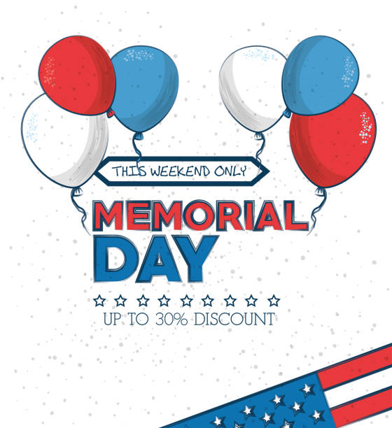 memorial day sale poster memorial day sale poster vector illustration design memorial day weekend stock illustrations