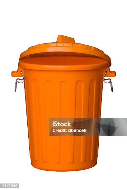 Trash Can Half Open Stock Photo - Download Image Now - Can, Clipping Path, Color Image