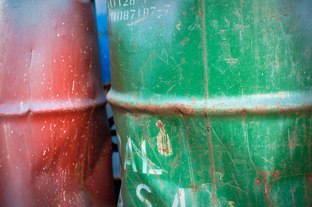 Two old barrels stock photo