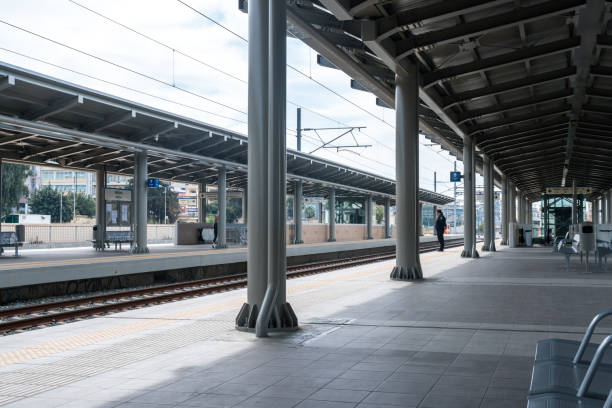istock benches rest at the Athenian railway station 934939876