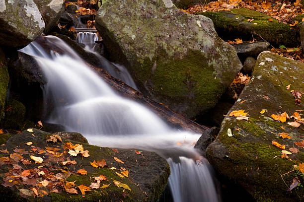 Cascada en las montañas humeantes - foto de stock