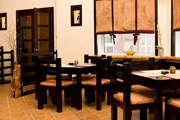 istock Interior of japanese restaurant, sushi bar 93495422
