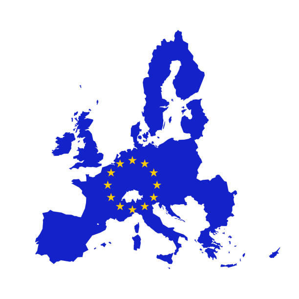 istock Vector map of European Union combined with EU flag 934957044