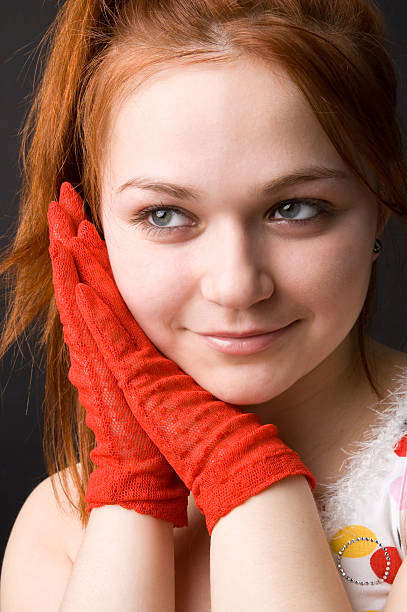 The charming young girl stock photo