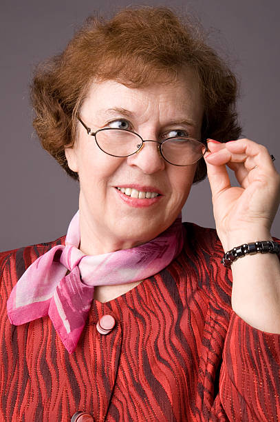 The pleasant elderly woman. stock photo