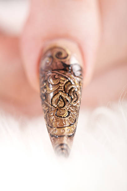 istock Human finger with the beautiful fingernail 93497836