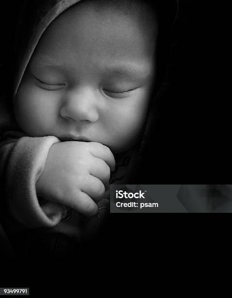 Sleeping Baby Stock Photo - Download Image Now - Baby - Human Age, Black And White, 0-11 Months