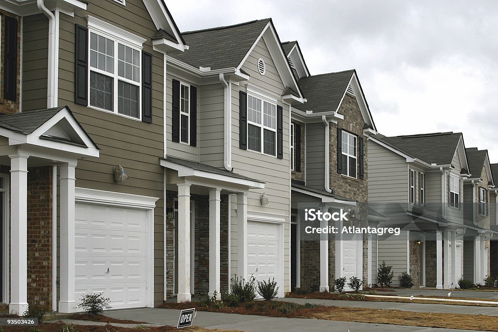 New Townhome Construction  Construction Site Stock Photo