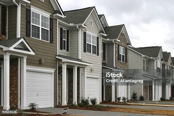 New Townhome Construction Stock Photo - Download Image Now - Construction Site, House, In A Row