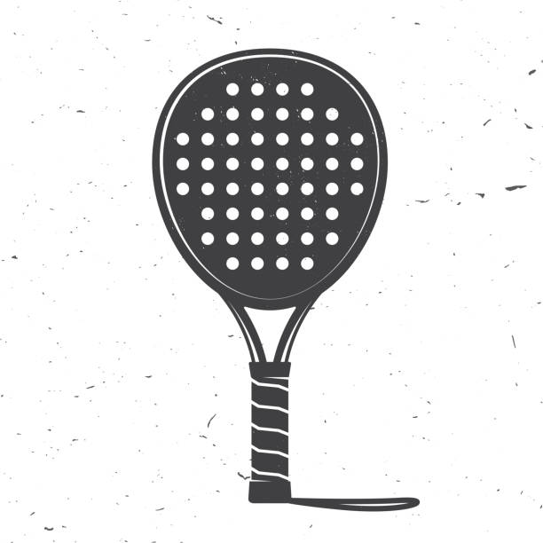 padel-tennis-schläger-symbol. vektor-illustration - tischtennisschläger stock-grafiken, -clipart, -cartoons und -symbole