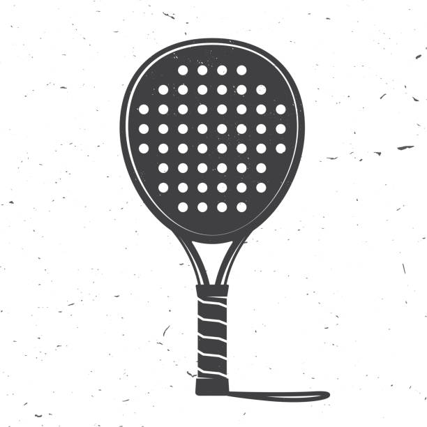 stockillustraties, clipart, cartoons en iconen met padel tennis racket pictogram. vectorillustratie - padel