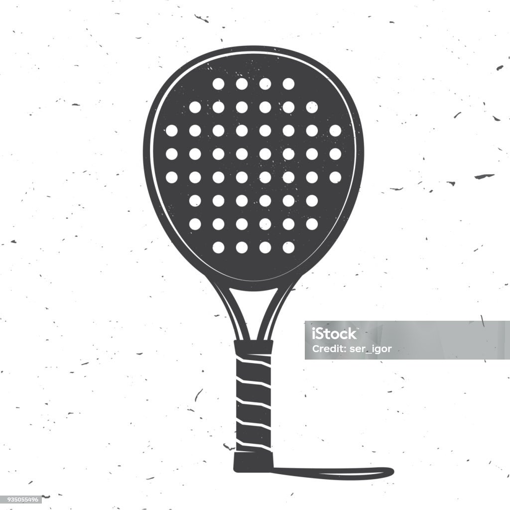 Padel tennis racket icon. Vector illustration Padel tennis racket icon. Vector illustration. Silhouette of tennis racket isolated on white background. Padel stock vector
